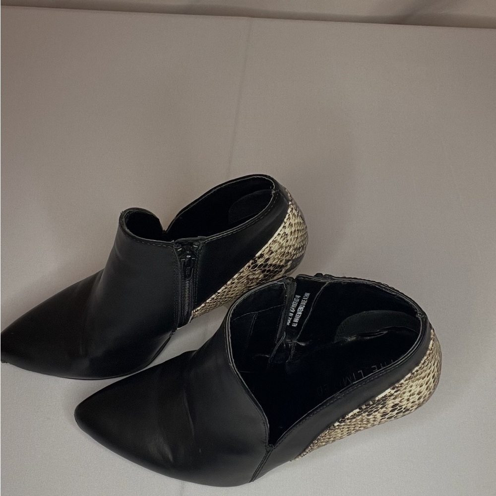 The Limited Black and Snake Print Ankle Boots - Picture 2 of 5